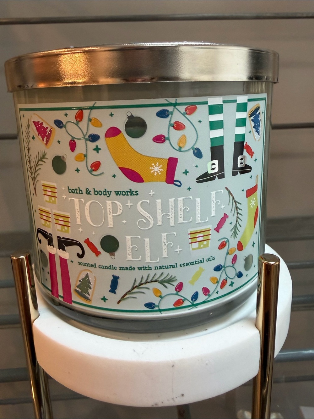 Bath & Body Works Top Shelf Elf Scented 3 Wick Candle - Hokiday NWT
